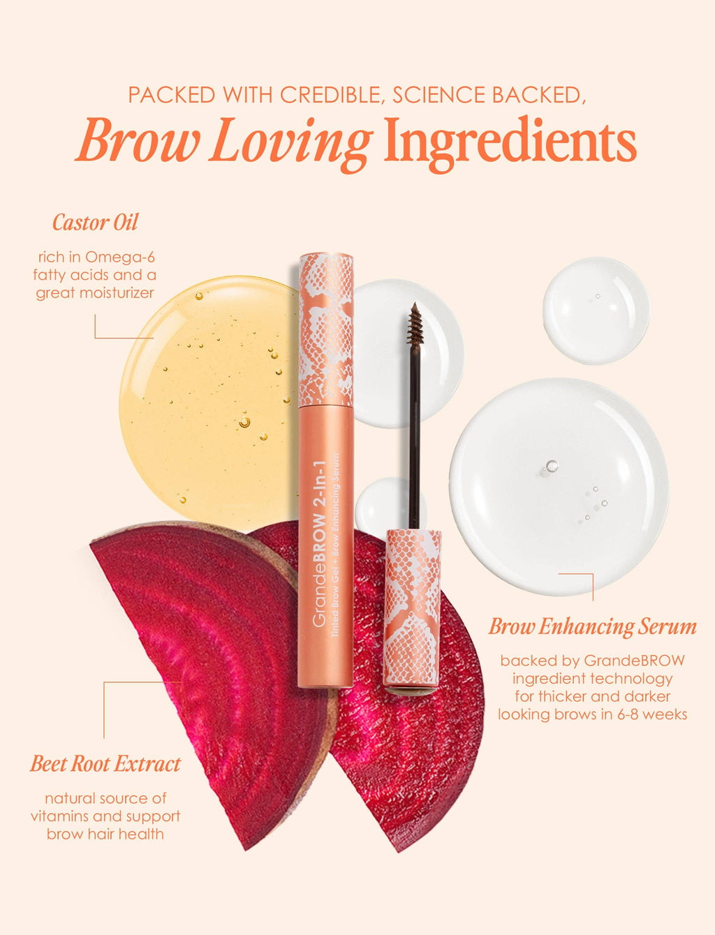 GrandeBROW 2-In-1 Tinted Brow Gel + Brow Enhancing Serum: Taupe