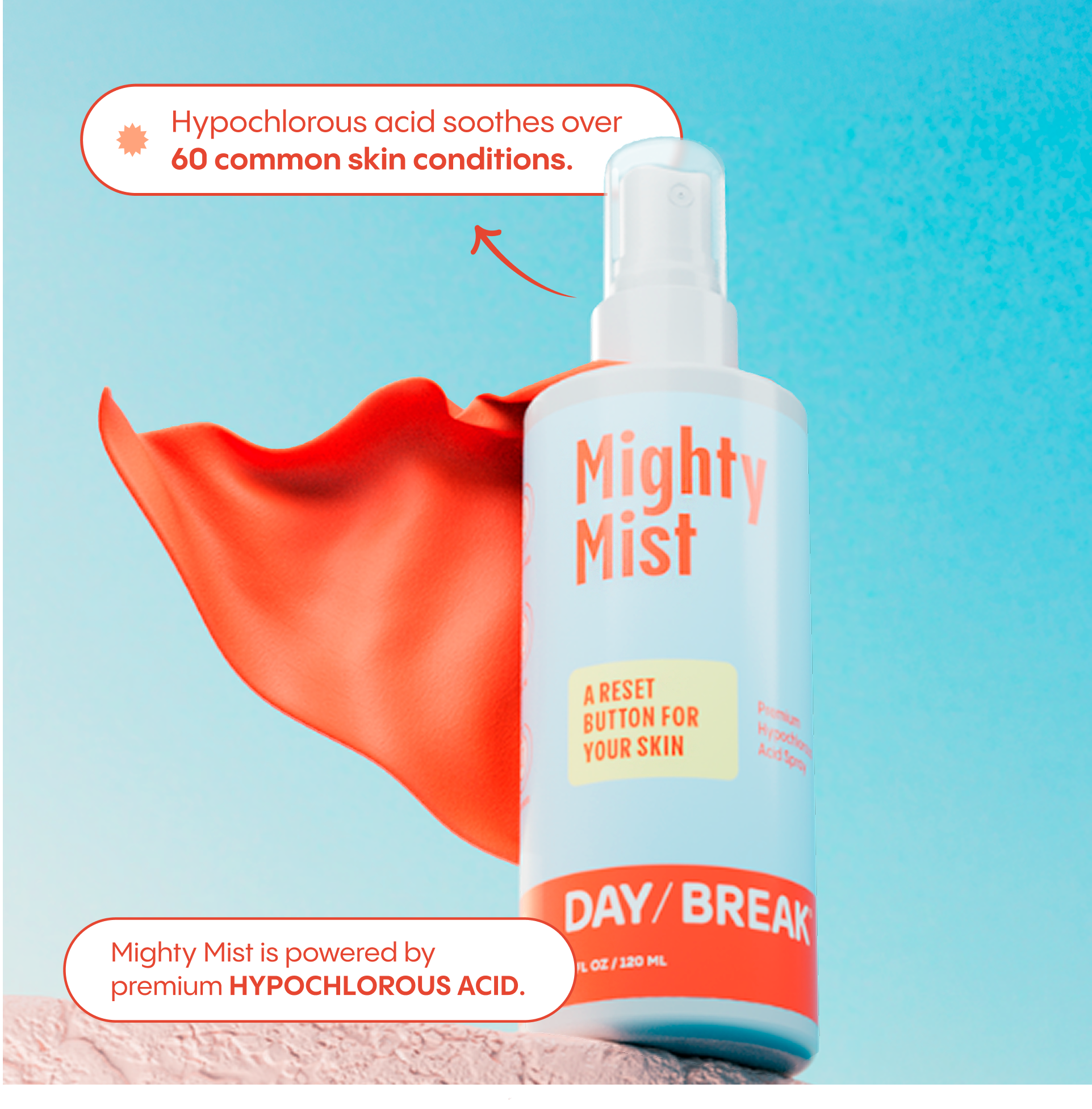 Hypochlorous Acid Facial Spray for Acne, Eczema, Rosacea: Standard