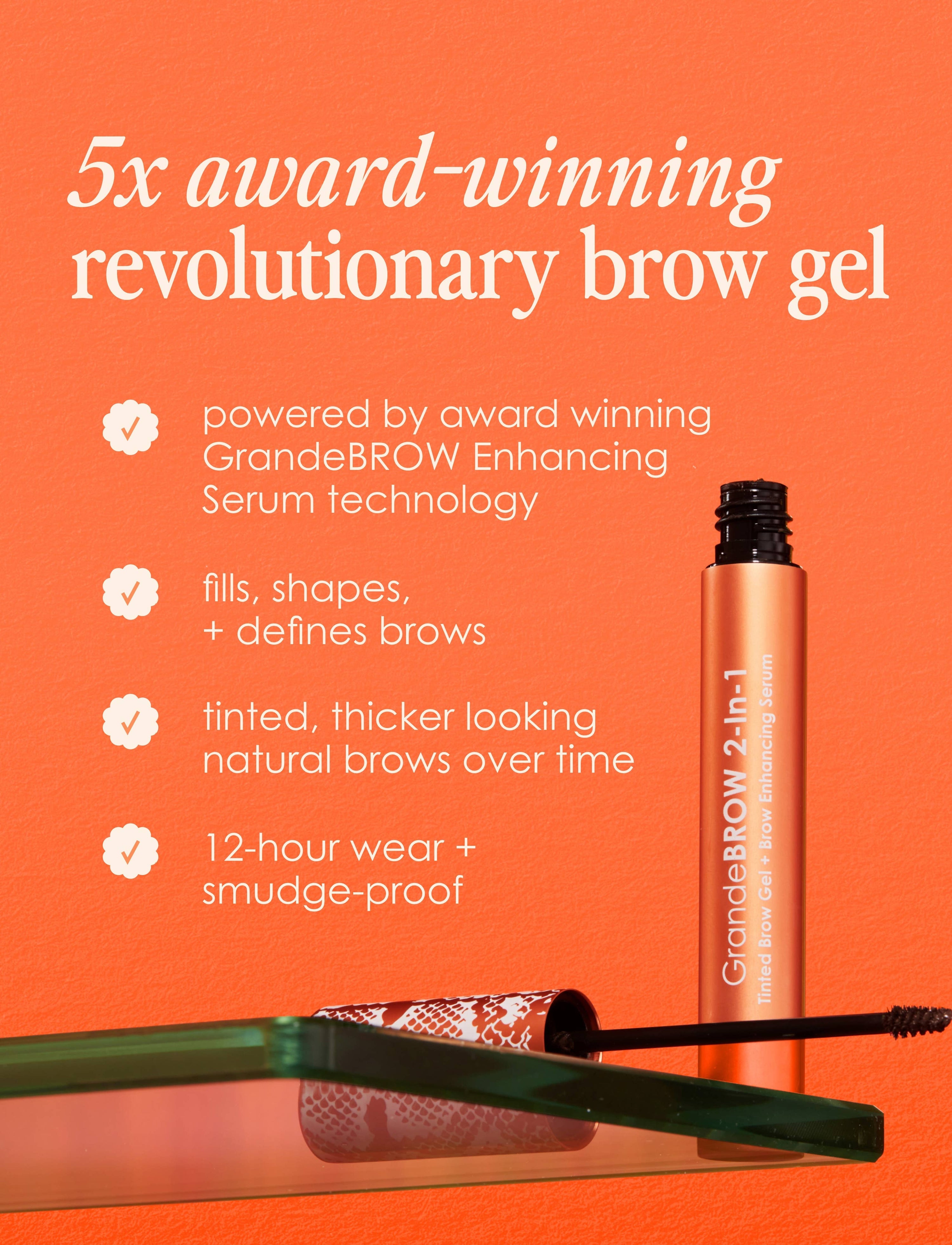 GrandeBROW 2-In-1 Tinted Brow Gel + Brow Enhancing Serum: Taupe