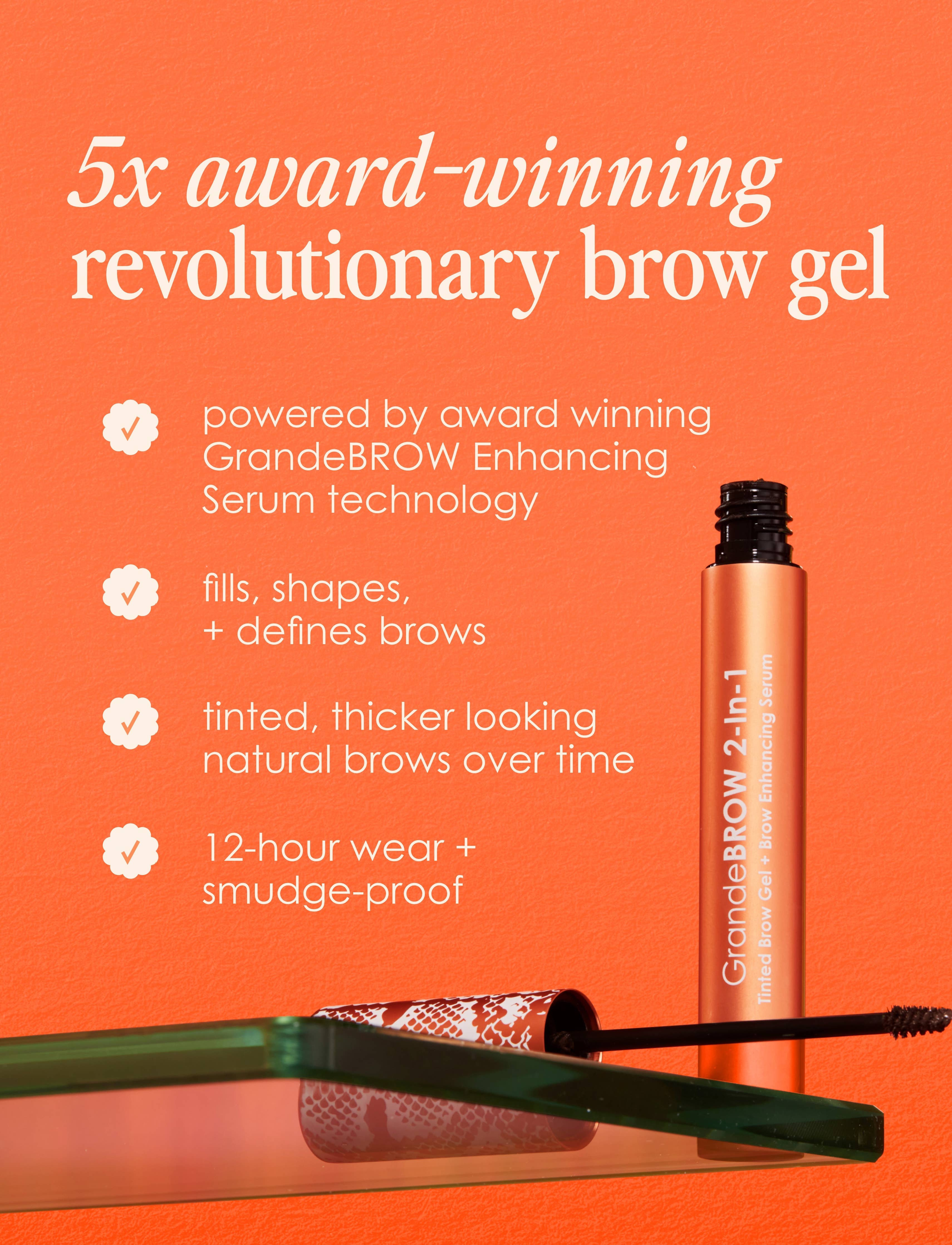 GrandeBROW 2-In-1 Tinted Brow Gel + Brow Enhancing Serum: Taupe